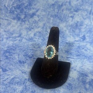 Elegant Silver and Blue Gemstone Ring
